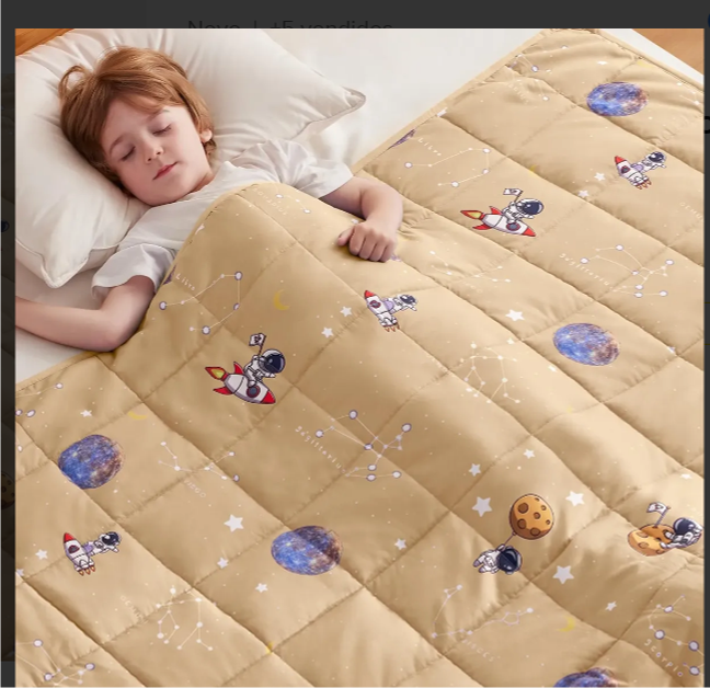 Cobertor com peso infantil — imagem real do produto