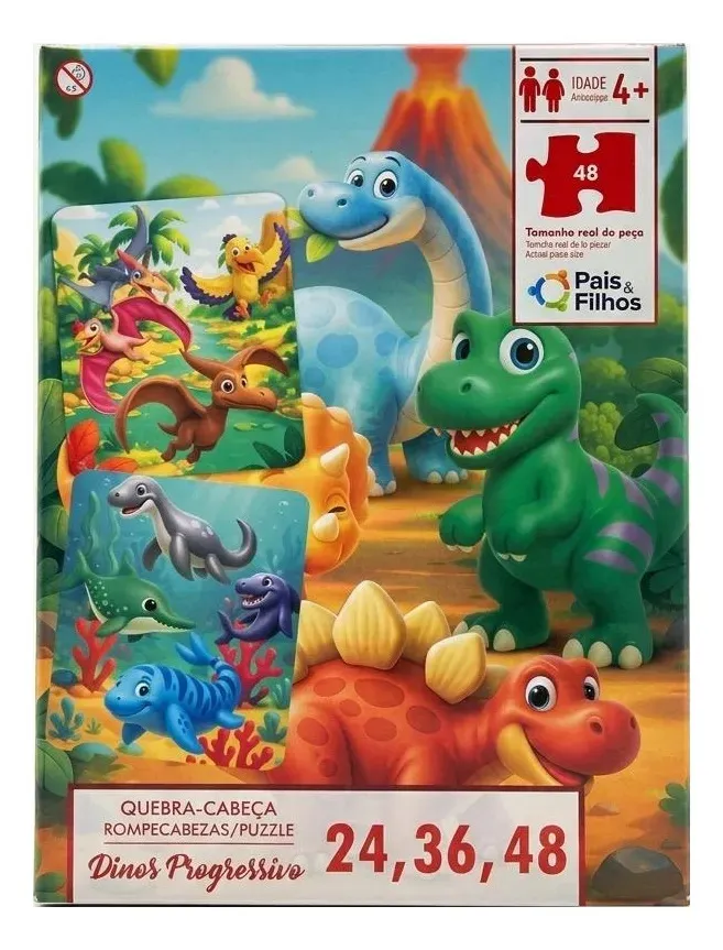 Foto de Quebra-cabeça Progressivo Dinossauros