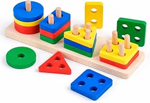 Jogo educativo de encaixe e formas — imagem real do produto