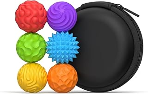 Conjunto de bolas sensoriais texturizadas — imagem real do produto